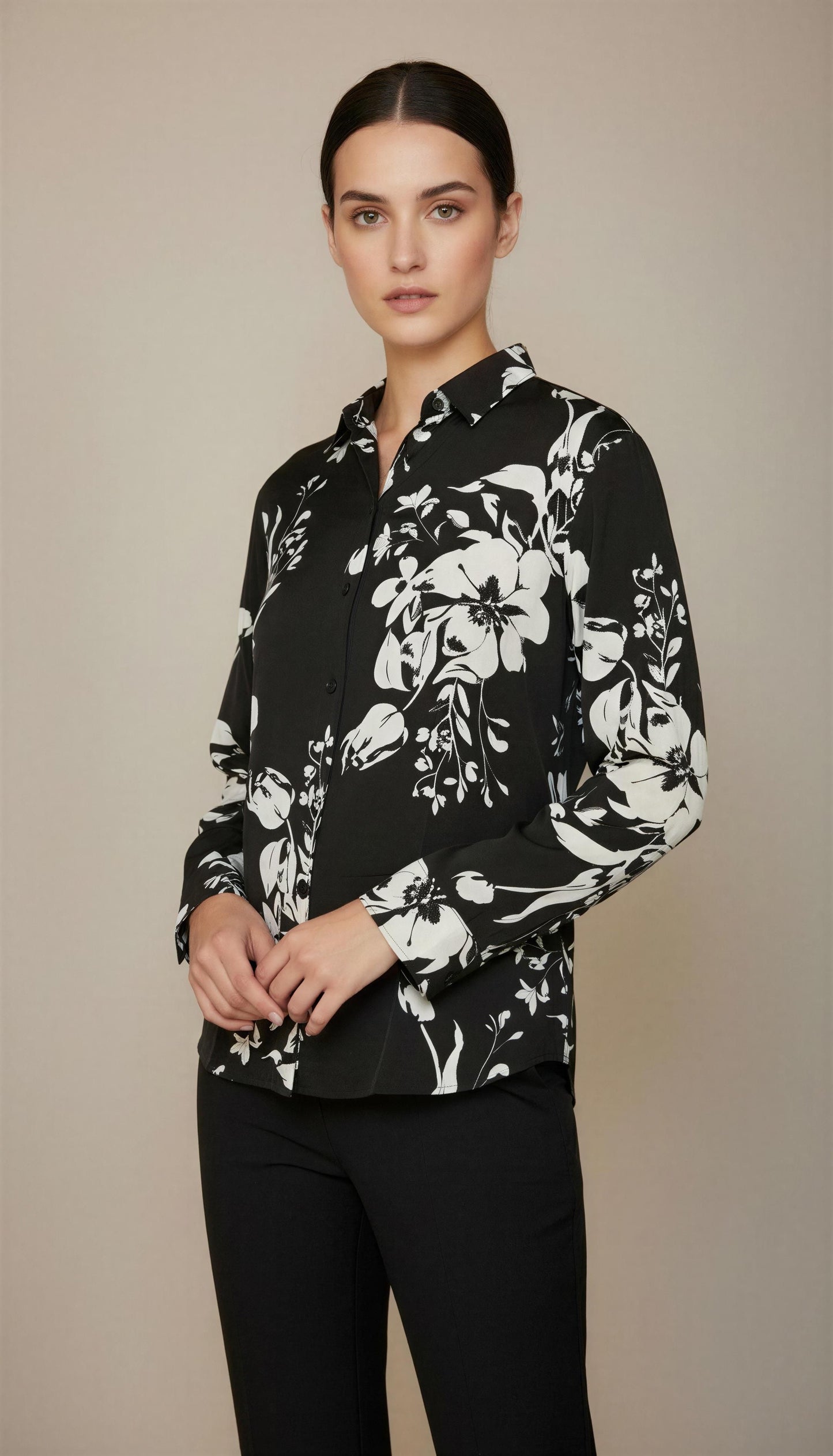 Noir Blossom Printed Shirt