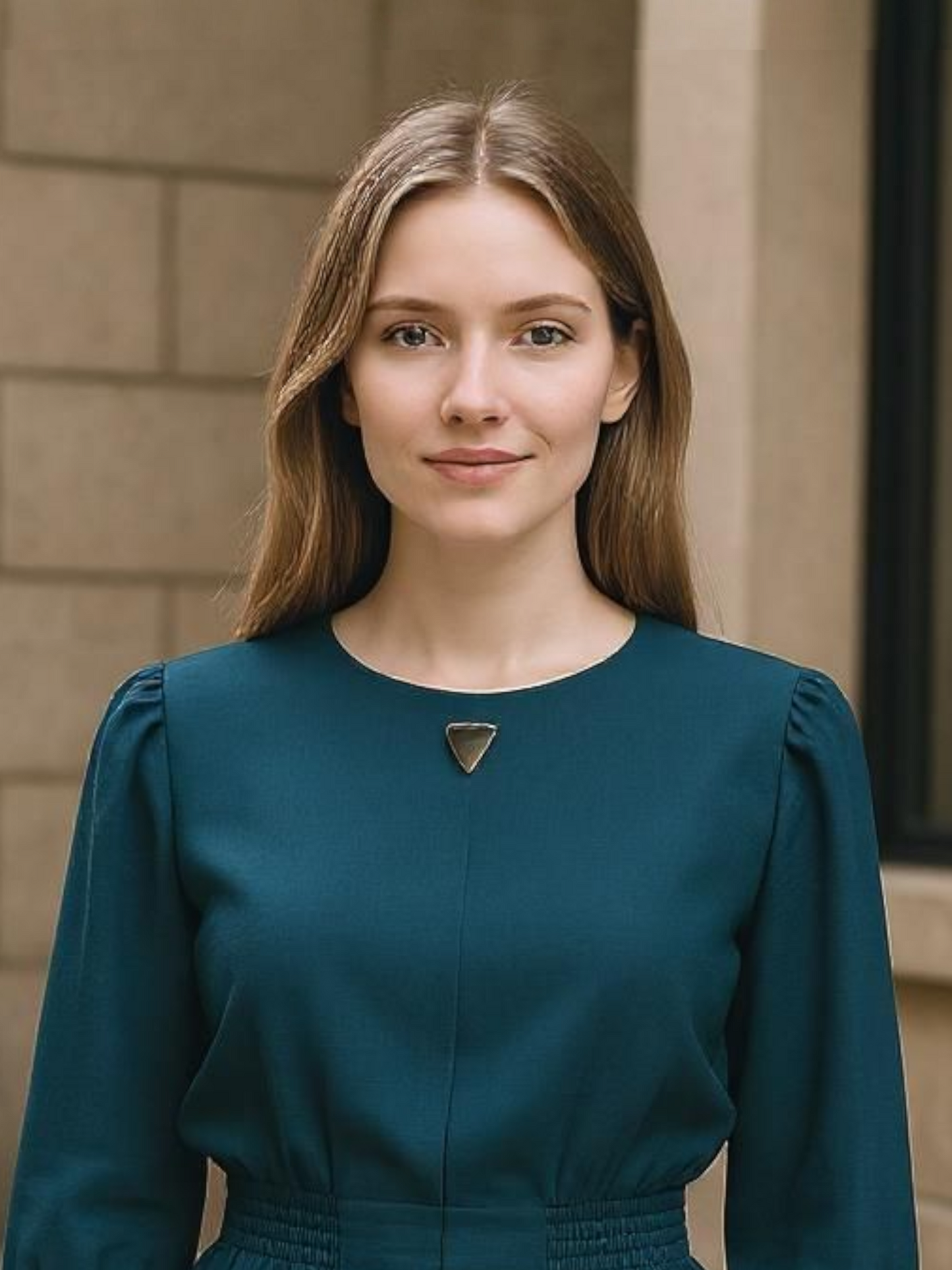 Tailored Textured Puff Sleeve Blouse – Teal