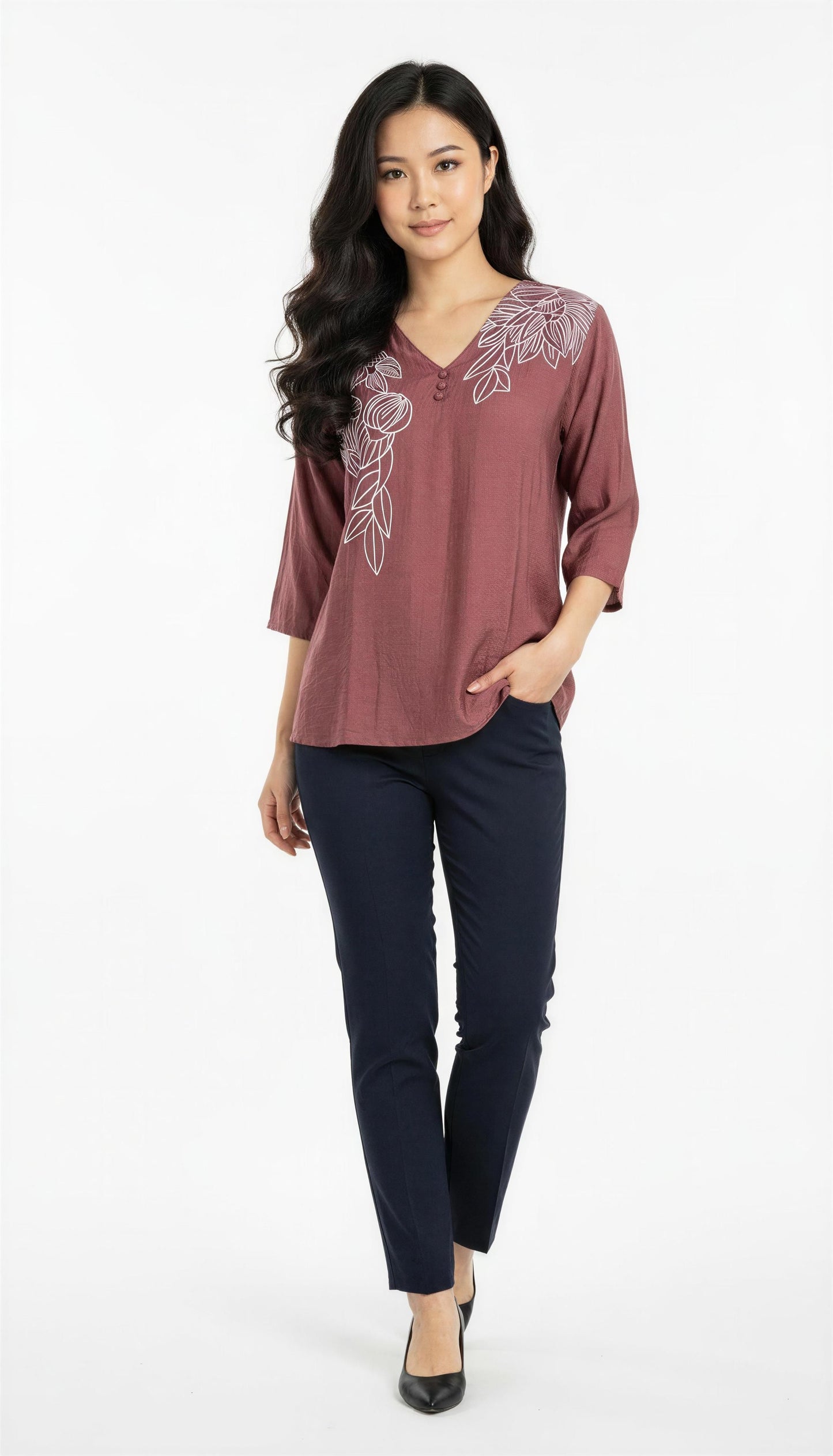Flora Whisper Printed Embroidery Top