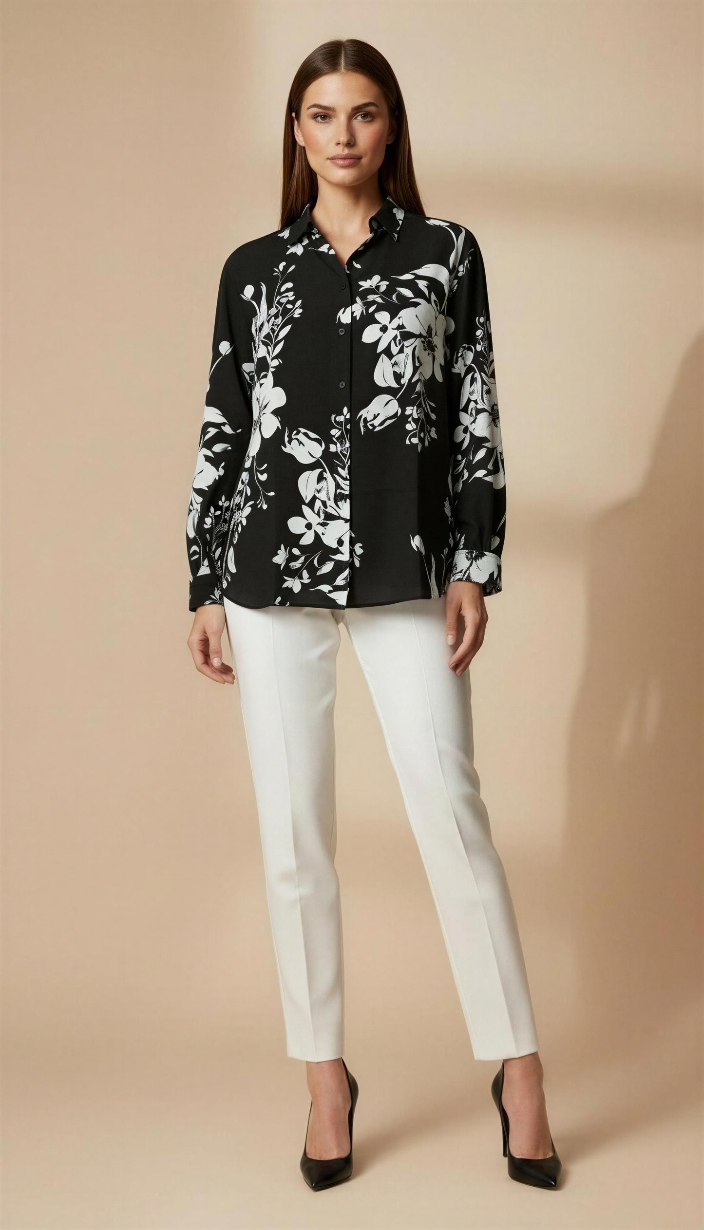 Noir Blossom Printed Shirt