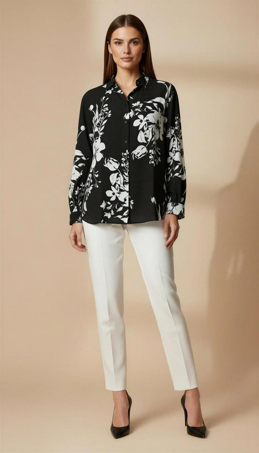 Noir Blossom Printed Shirt
