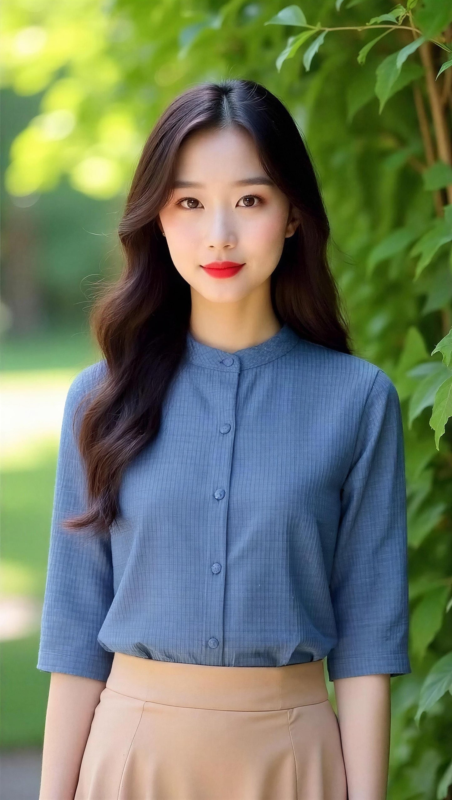 Weave Textured Button Front Top