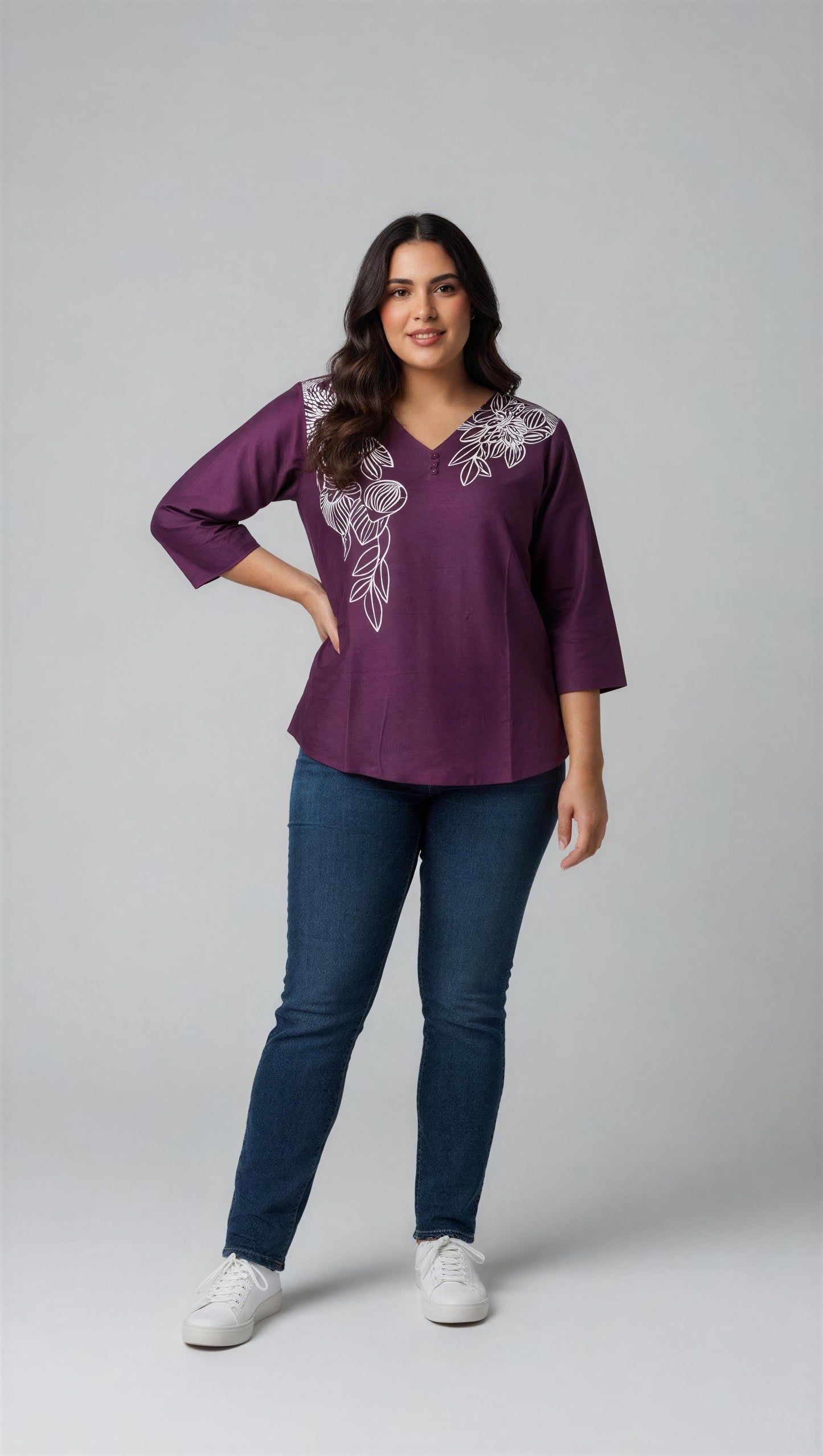 Flora Whisper Printed Embroidery Top
